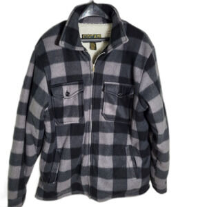 Buffalo Check Jacket Shirt with Sherpa Lining - Size XL